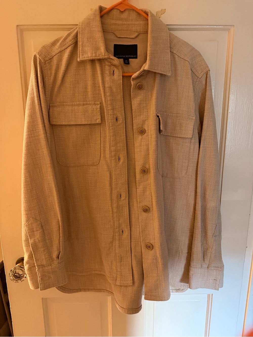 Banana Republic Women’s Tan Button-Front Shirt Jacket